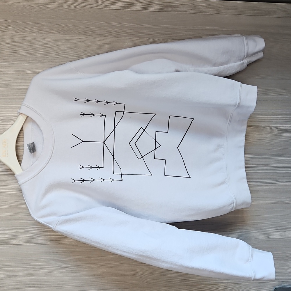Crewneck Sweatshirt with Geometric Patterns - Size small